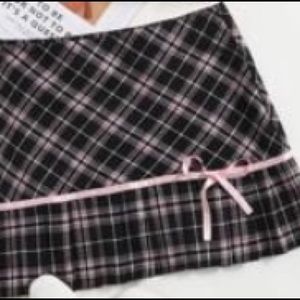 Black and Pink plaid skirt